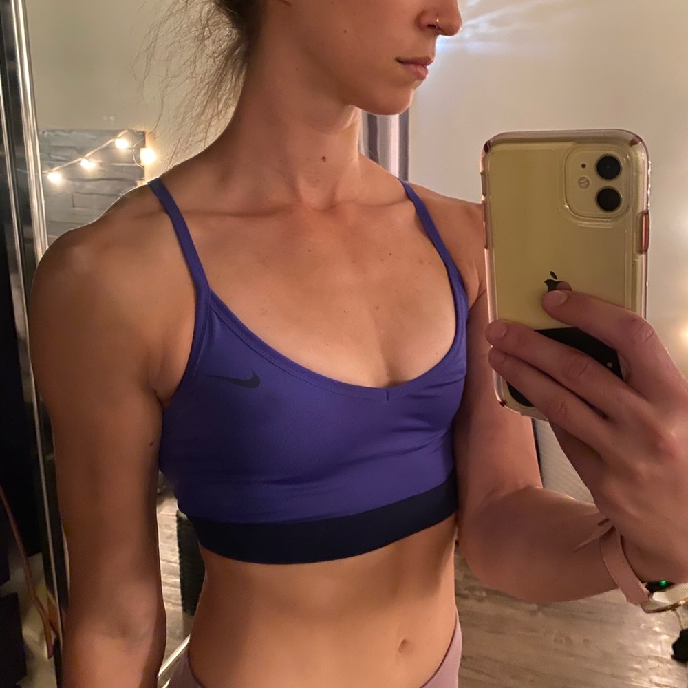 Blue Nike sports Bra